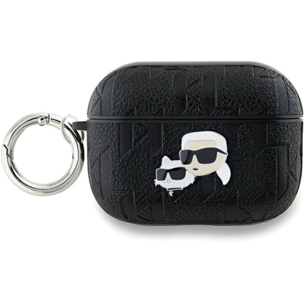 Coque Karl Lagerfeld KLAP2PGKCPK AirPods Pro 2 (2022/2023) black Monogram Karl & Choupette Head