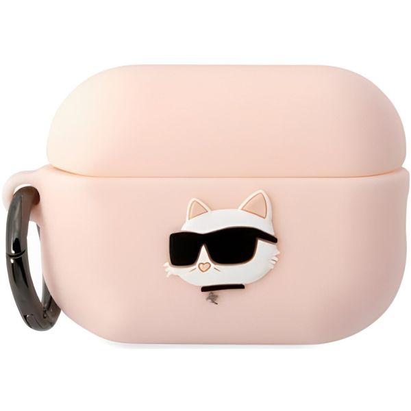 Coque Karl Lagerfeld KLAP2RUNCHP AirPods Pro 2 (2022/2023) pink Silicone Choupette Head 3D