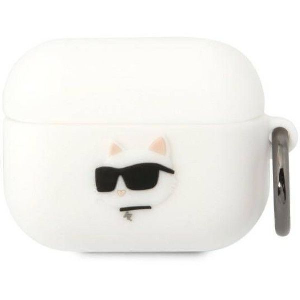 Coque Karl Lagerfeld KLAPRUNCHH AirPods Pro white Silicone Choupette Head 3D