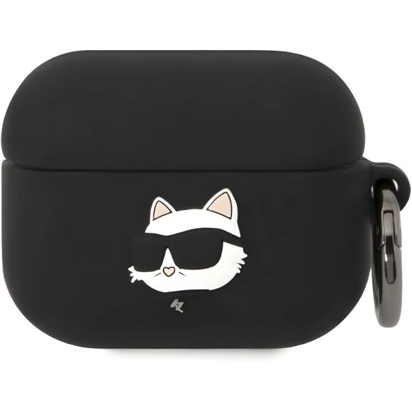 Coque Karl Lagerfeld KLAPRUNCHK AirPods Pro black Silicone Choupette Head 3D