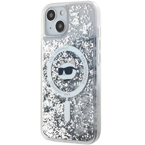 Coque Karl Lagerfeld KLHMP15MLGCHSGH iPhone 15 Plus/14 Plus 6.7" hardcase transparent Liquid Glitter Choupette Head Magsafe