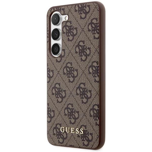 Coque Guess Samsung Galaxy S24+ S926 brown hard case 4G Metal Gold Logo