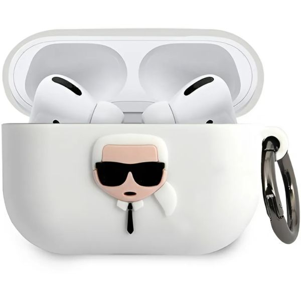 Coque Karl Lagerfeld KLACAPSILGLWH AirPods Pro white Silicone Ikonik