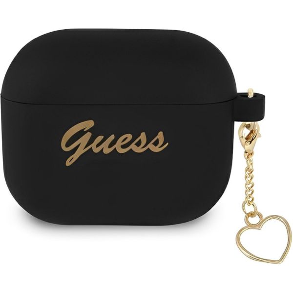 Coque Guess GUA3LSCHSK AirPods 3 black Silicone Charm Heart Collection