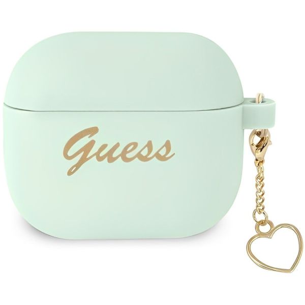 Coque Guess GUA3LSCHSN AirPods 3 green Silicone Charm Heart Collection