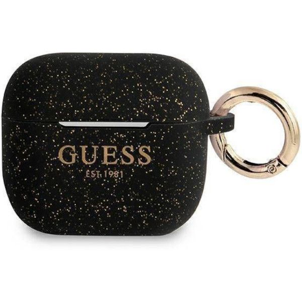 Coque Guess GUA3SGGEK AirPods 3 black Silicone Glitter
