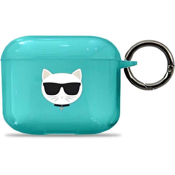 Coque Karl Lagerfeld KLA3UCHFL AirPods 3 blue Choupette