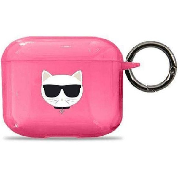 Coque Karl Lagerfeld KLA3UCHFP AirPods 3 pink Choupette