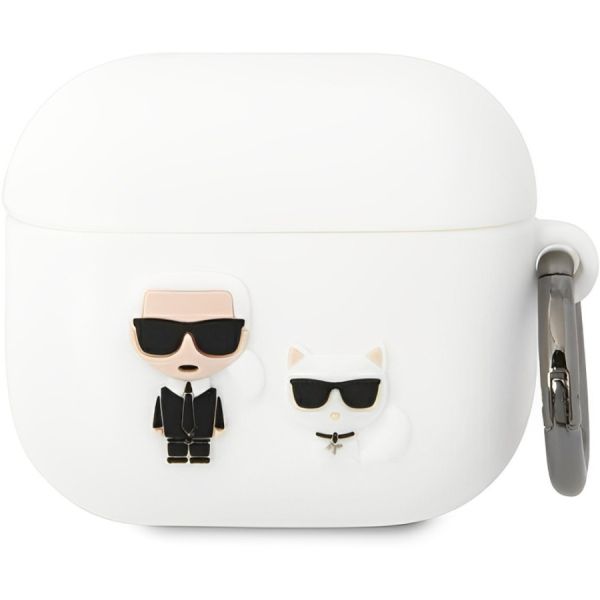 Coque Karl Lagerfeld KLACA3SILKCW AirPods 3 white Silicone Karl & Choupette