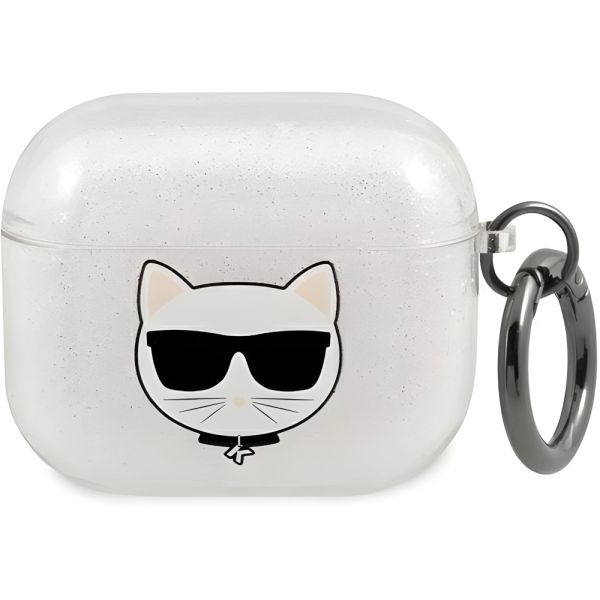 Coque Karl Lagerfeld KLA3UCHGS AirPods 3 silver Glitter Choupette