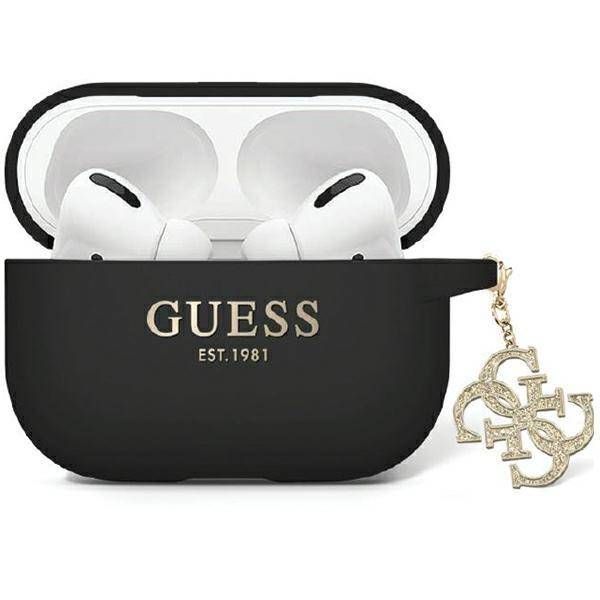 Coque Guess GUAP2LECG4K AirPods Pro 2 (2022/2023) black Liquid Silicone Glitter Triangle Charm
