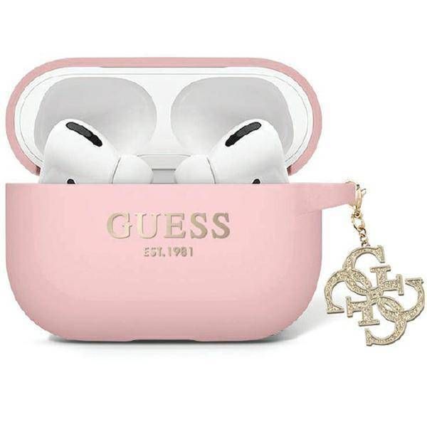 Coque Guess GUAP2LECG4P AirPods Pro 2 (2022/2023) pink Liquid Silicone Glitter Triangle Charm