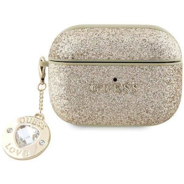 Coque Guess GUAP2PGEHCDD AirPods Pro 2 (2022/2023) gold Fixed Glitter Heart Diamond Charm