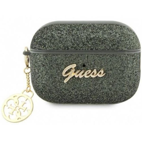 Coque Guess GUAP2GLGSHA AirPods Pro 2 (2022/2023) khaki Glitter Flake 4G Charm