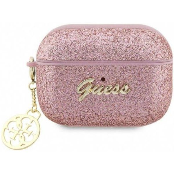 Coque Guess AirPods Pro 2 (2022/2023) pink Glitter Flake 4G Charm