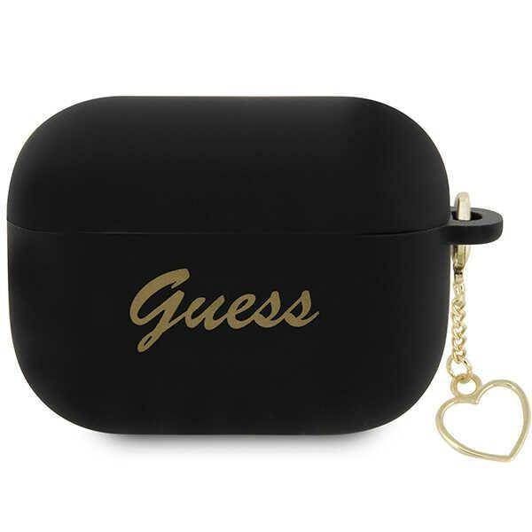 Coque Guess GUAP2LSCHSK AirPods Pro 2 (2022/2023) black Silicone Charm Heart Collection