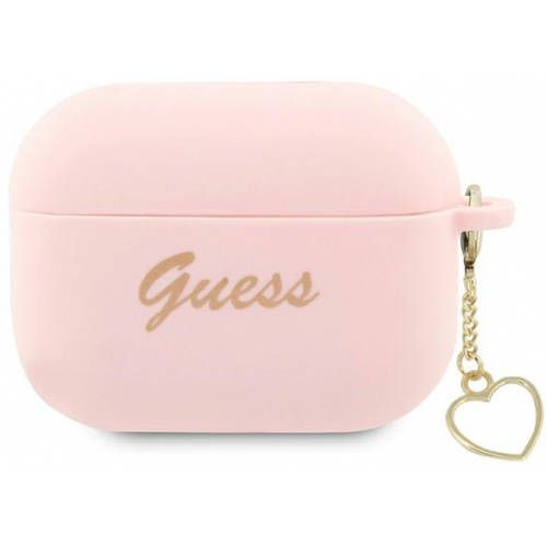 Coque Guess GUAP2LSCHSP AirPods Pro 2 (2022/2023) pink Silicone Charm Heart Collection