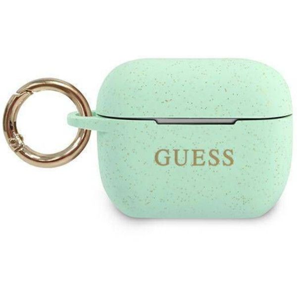 Coque Guess GUACAPSILGLGN AirPods Pro green Silicone Glitter