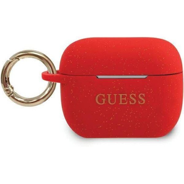 Coque Guess GUACAPSILGLRE AirPods Pro red Silicone Glitter
