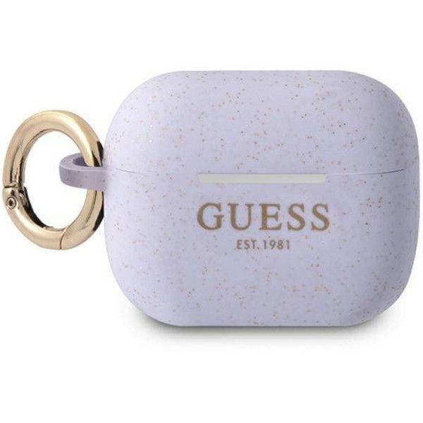 Coque Guess GUAPSGGEU AirPods Pro purple Silicone Glitter