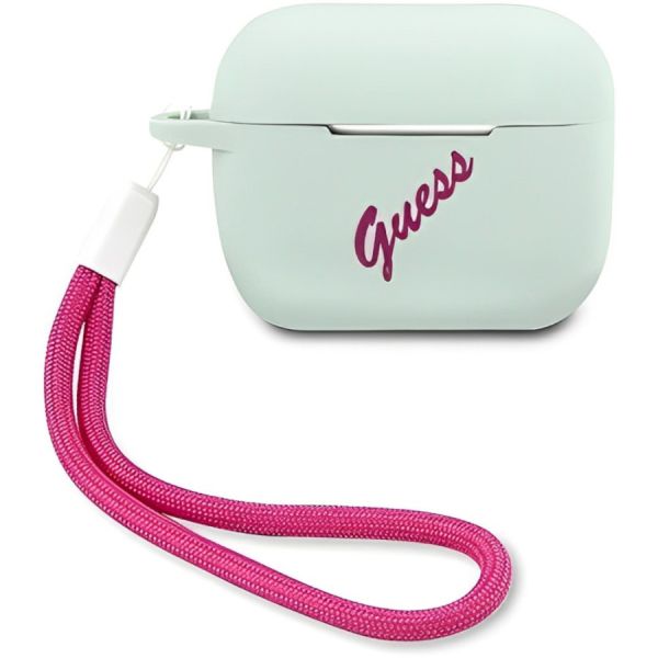 Coque Guess GUACAPLSVSBF AirPods Pro blue fuschia Silicone Vintage