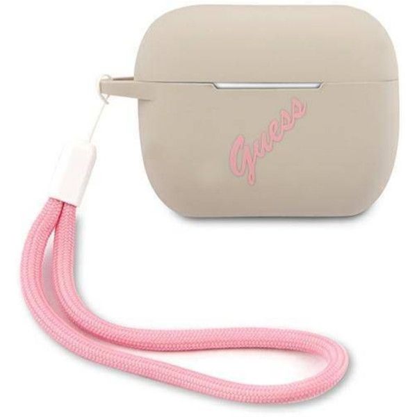 Coque Guess GUACAPLSVSGP AirPods Pro grey pink Silicone Vintage