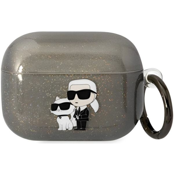 Coque Karl Lagerfeld KLAPHNKCTGK Airpods Pro black Glitter Karl&Choupette