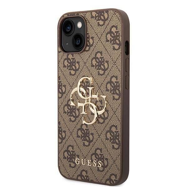 Coque Guess iPhone 15 Brown Hardcase 4G Big Metal Logo