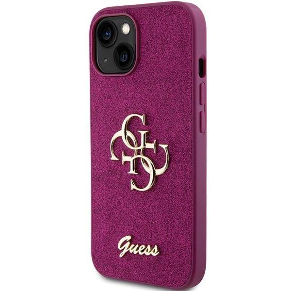 Coque Guess iPhone 15/14/13 6.1" purple hardcase Glitter Script Big 4G