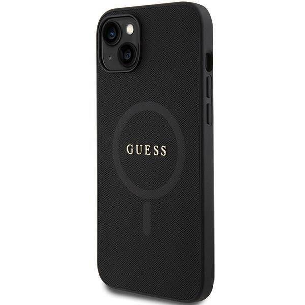 Coque Guess iPhone 15/14/13 6.1" black hardcase Saffiano MagSafe