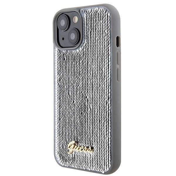 Coque Guess iPhone 15/14/13 6.1" silver hardcase Sequin Script Metal