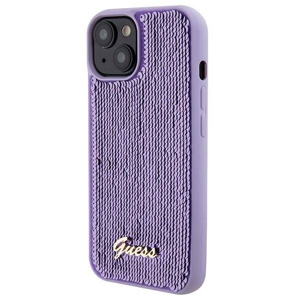 Coque Guess iPhone 15/14/13 6.1" purple hardcase Sequin Script Metal