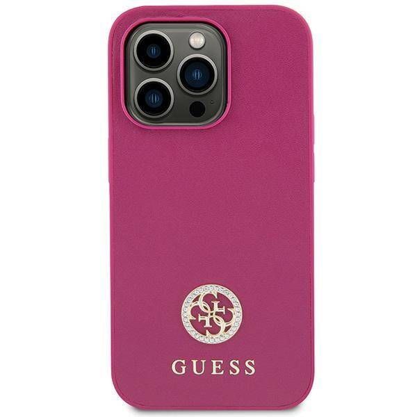 Coque Guess iPhone 15/14/13 6.1" pink hardcase Strass Metal Logo