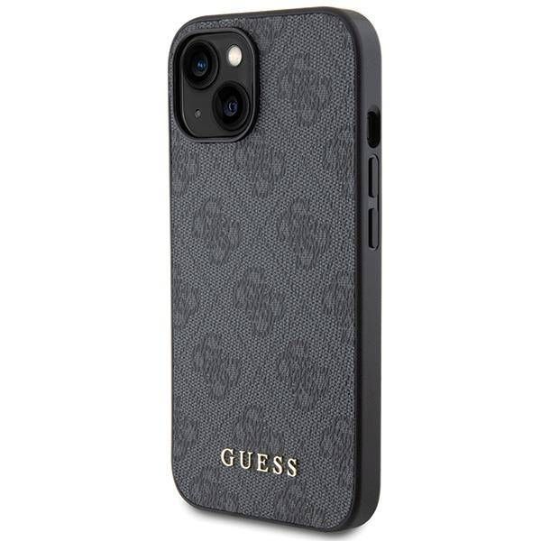 Coque Guess iPhone 15 Plus/14 Plus 6.7" grey hard case 4G Metal Gold Logo