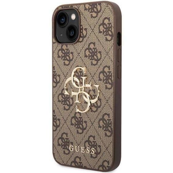 Coque Guess iPhone 15 Plus/14 Plus 6.7" brown hardcase 4G Big Metal Logo