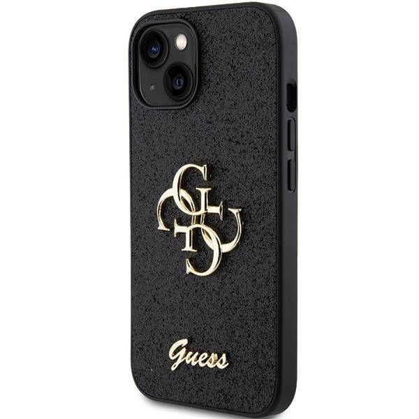 Coque Guess iPhone 15 Plus/14 Plus 6.7" black hardcase Glitter Script Big 4G