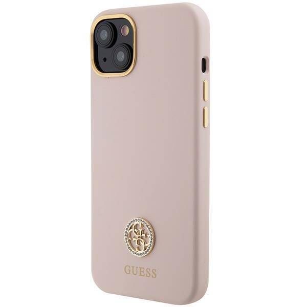Coque Guess iPhone 15 Plus/14 Plus 6.7" pink hardcase Silicone Logo Strass 4G