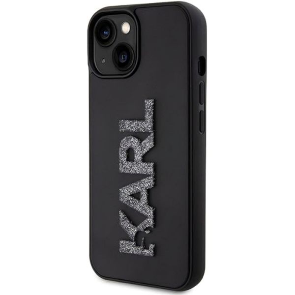 Coque Karl Lagerfeld KLHCP15M3DMBKCK iPhone 15 Plus/14 Plus 6.7" black hardcase 3D Rubber Glitter Logo