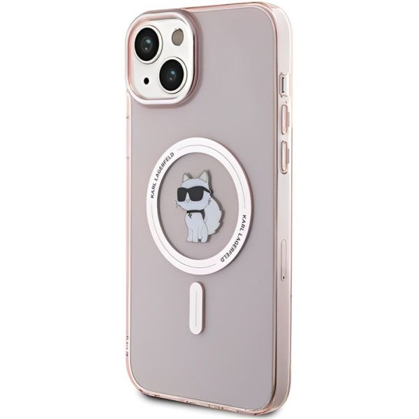 Coque Karl Lagerfeld KLHMP15MHFCCNOP iPhone 15 Plus/14 Plus 6.7" pink hardcase IML Choupette MagSafe