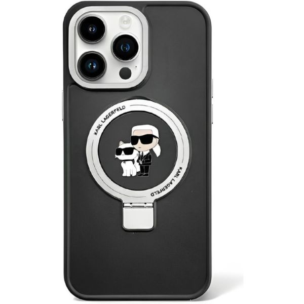 Coque Karl Lagerfeld KLHMP15MHMRSKCK iPhone 15 Plus/14 Plus 6.7" black hardcase Ring Stand Karl&Choupettte MagSafe