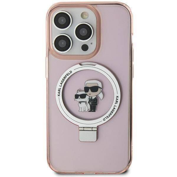 Coque Karl Lagerfeld KLHMP15MHMRSKCP iPhone 15 Plus/14 Plus 6.7" pink hardcase Ring Stand Karl&Choupettte MagSafe