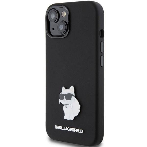 Coque Karl Lagerfeld KLHCP15MSMHCNPK iPhone 15 Plus/14 Plus 6.7" black Silicone Choupette Metal Pin