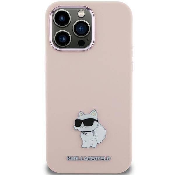 Coque Karl Lagerfeld KLHCP15MSMHCNPP iPhone 15 Plus/14 Plus 6.7" pink Silicone Choupette Metal Pin