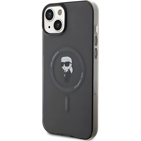 Coque Karl Lagerfeld KLHMP15MHFCKNOK iPhone 15 Plus/14 Plus 6.7" black hardcase IML Ikonik MagSafe