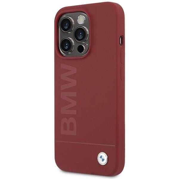 Coque BMW iPhone 15 Pro 6.1" red hardcase Silicone Big Logo MagSafe