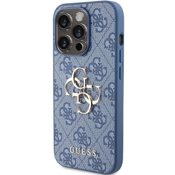 Coque Guess iPhone 15 Pro 6.1" blue hardcase 4G Big Metal Logo