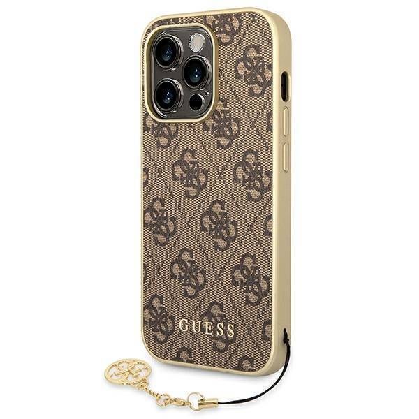 Coque Guess iPhone 15 Pro 6.1" brown hardcase 4G Charms Collection