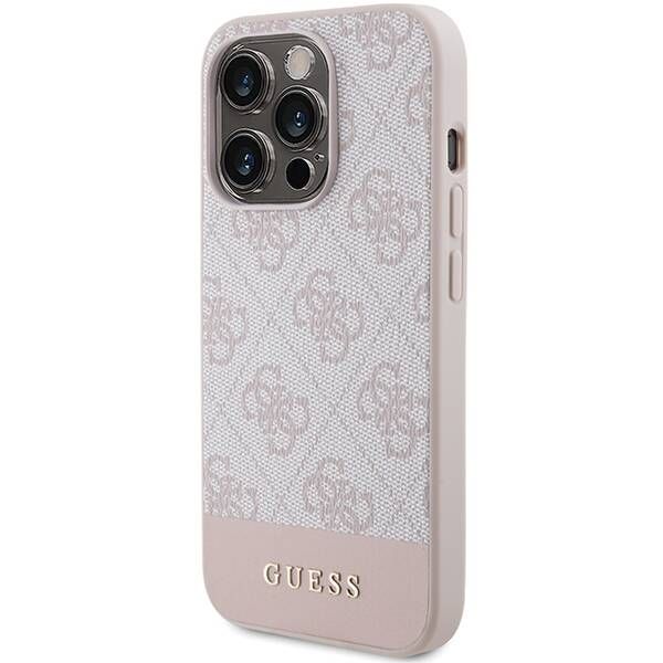 Coque Guess iPhone 15 Pro 6.1" pink hardcase 4G Stripe Collection