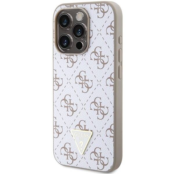 Coque Guess iPhone 15 Pro 6.1" white hardcase 4G Triangle Metal Logo