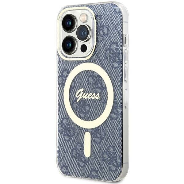 Coque Guess iPhone 15 Pro 6.1" blue hardcase IML 4G MagSafe